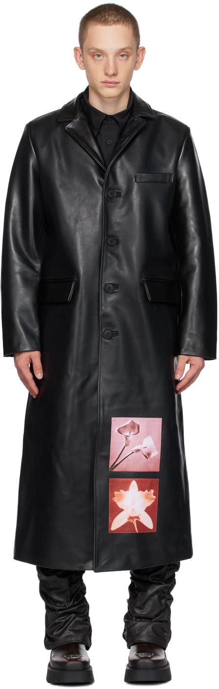 Misbhv Black Patch Leather Coat