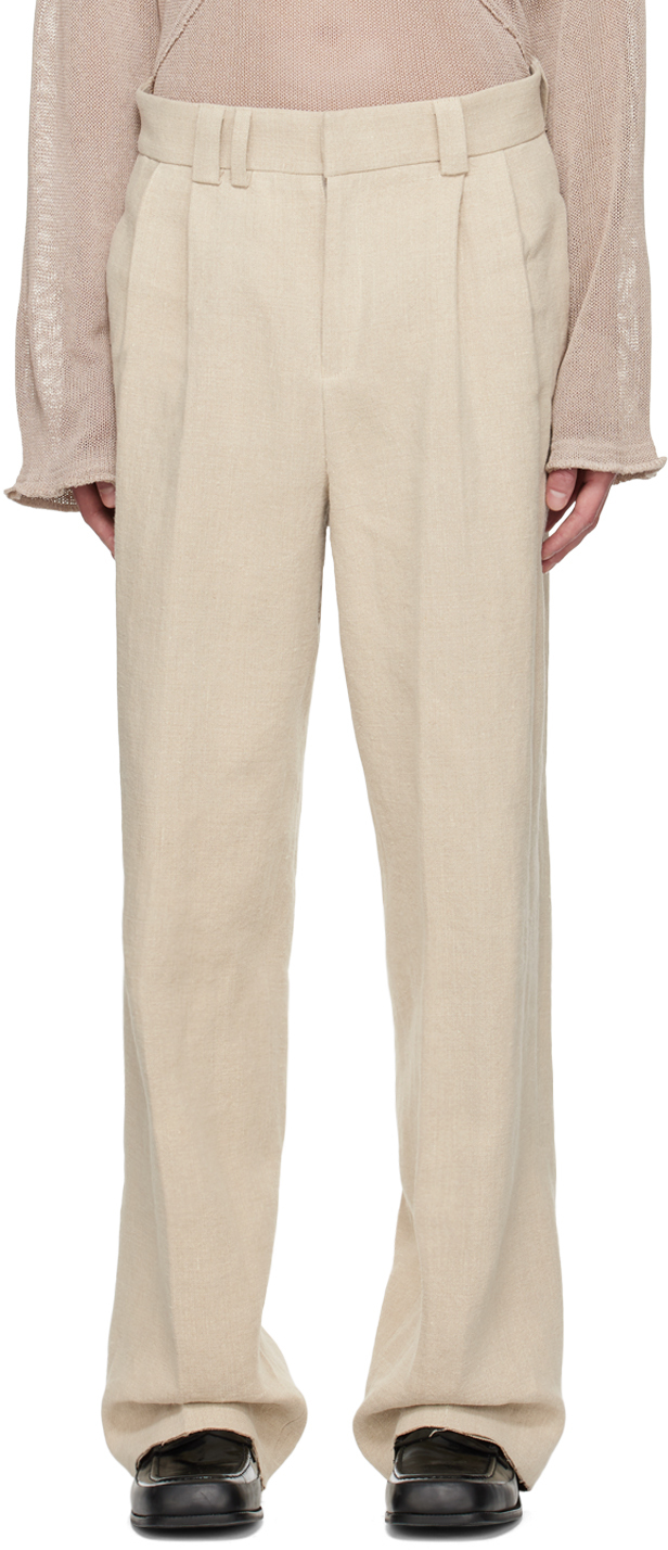 Misbhv Beige Jordan Barrett Edition Deconstructed Trousers