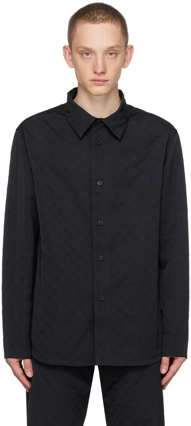 Black Monogram Embossed Shirt by MISBHV on Sale