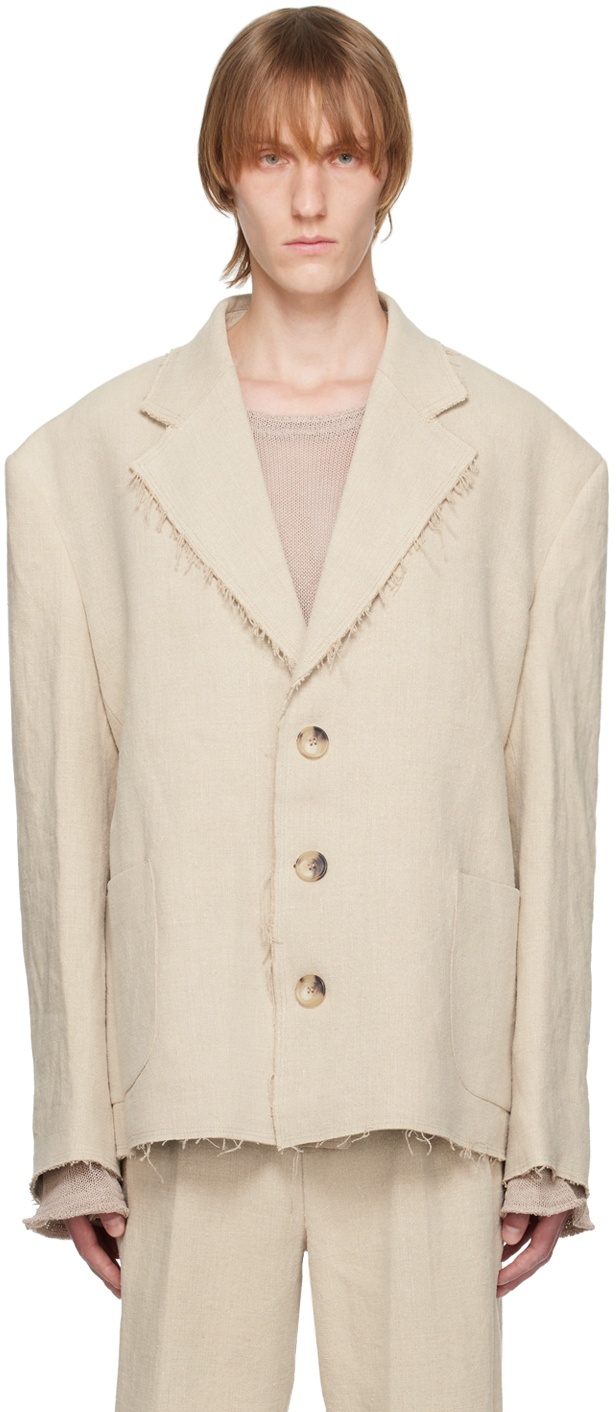 Beige Jordan Barrett Edition Deconstructed Blazer by MISBHV on Sale