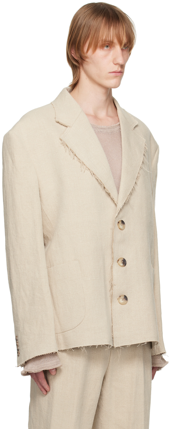 Misbhv Beige Jordan Barrett Edition Deconstructed Blazer In Beige