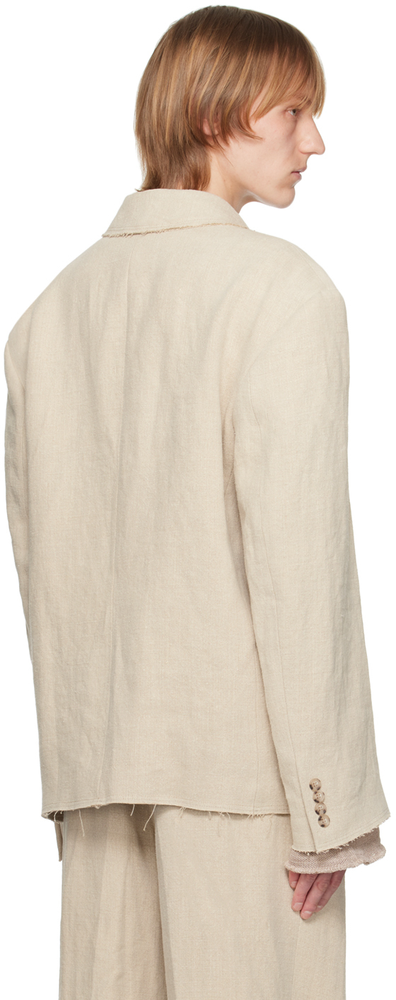 Misbhv Beige Jordan Barrett Edition Deconstructed Blazer In Beige