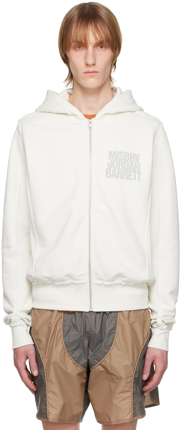Misbhv Off-white Jordan Barrett Edition Zipped Hoodie In Coconut Milk