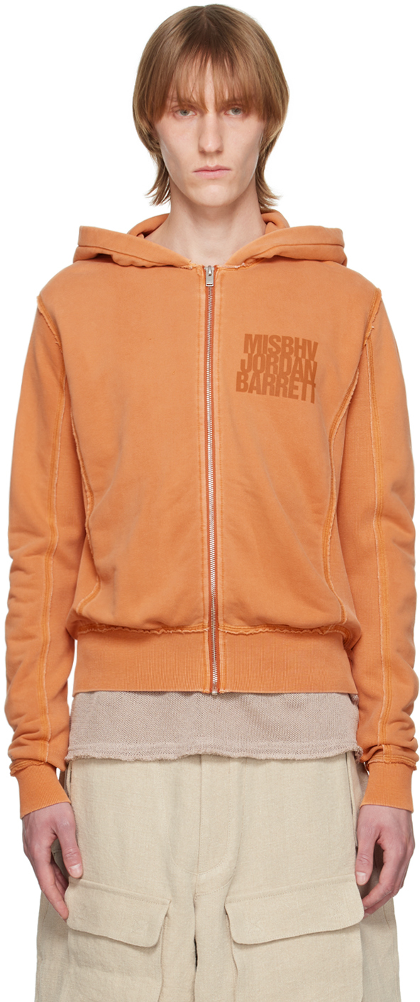 Misbhv Orange Jordan Barrett Edition Zipped Hoodie In Burnt Orange