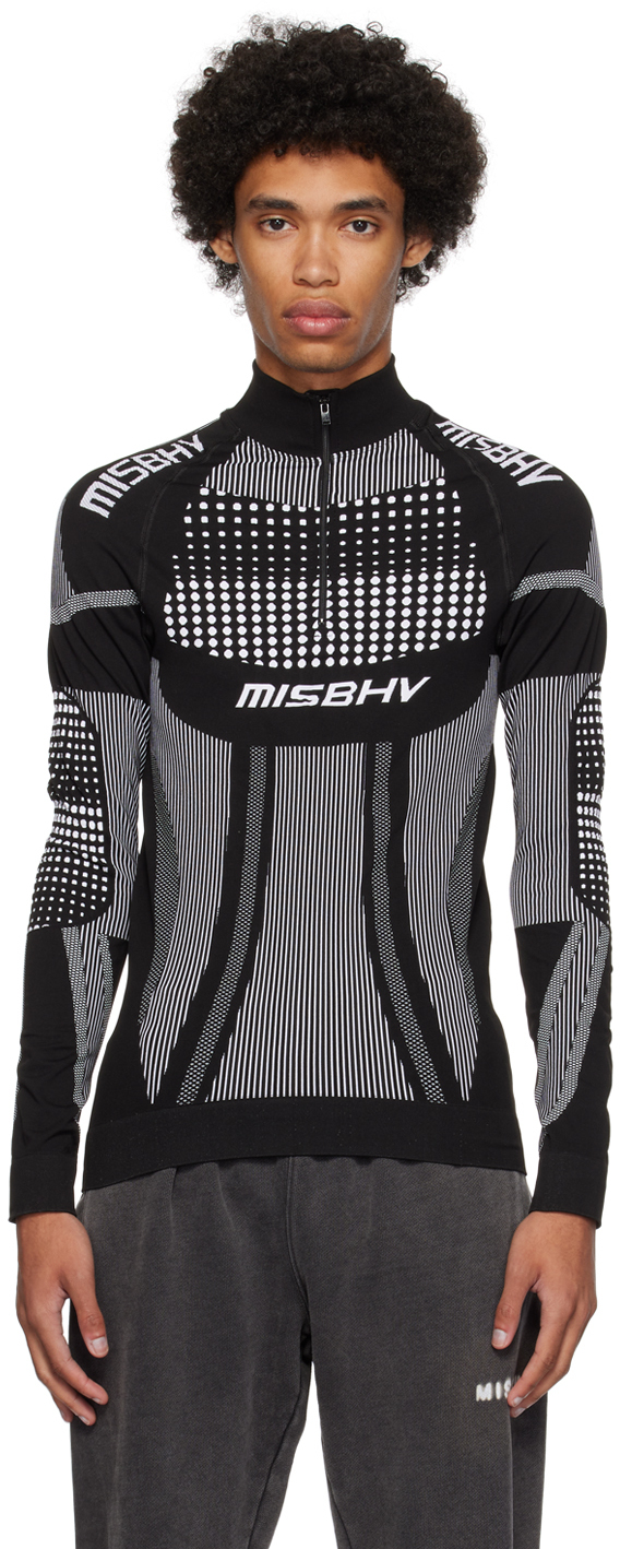 Shop Misbhv Black Quarter-zip Sweater In Black/white
