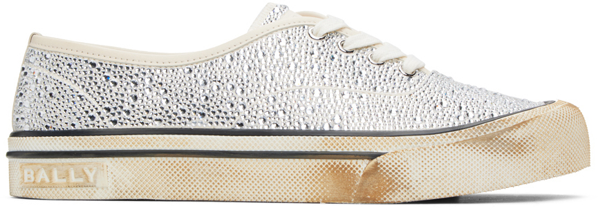 Shop Bally Off-white Lawren Sneakers In Bone 15