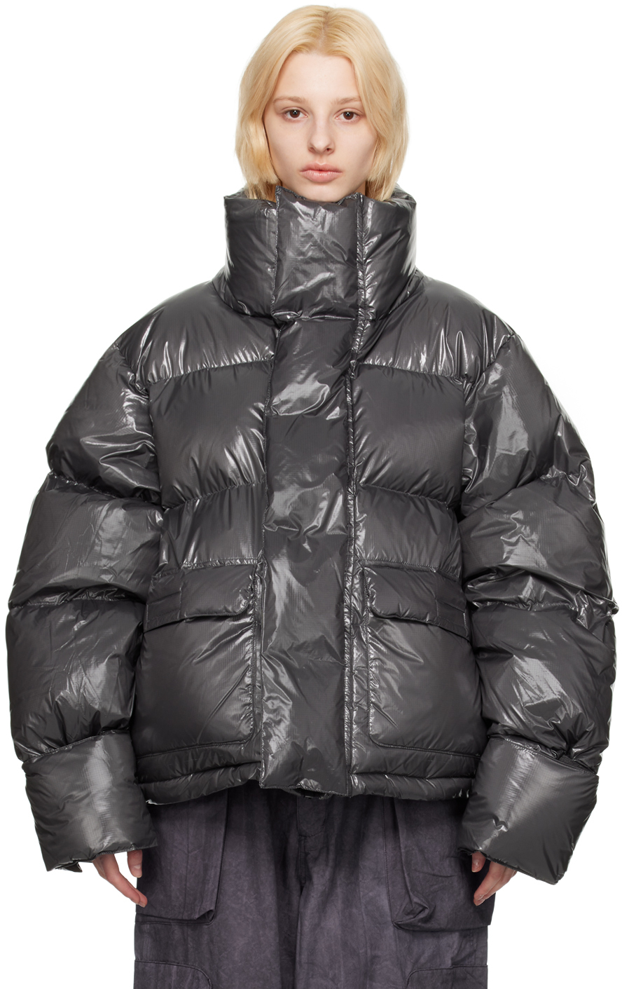 Entire Studios: Gray PFD V2 Down Jacket | SSENSE