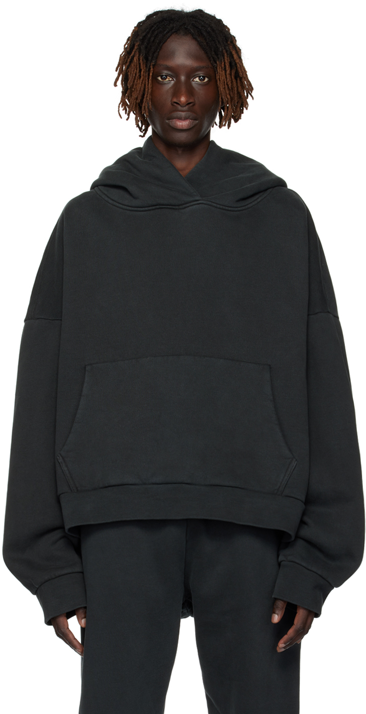 Entire Studios Black Heavy Hoodie In Tar | ModeSens