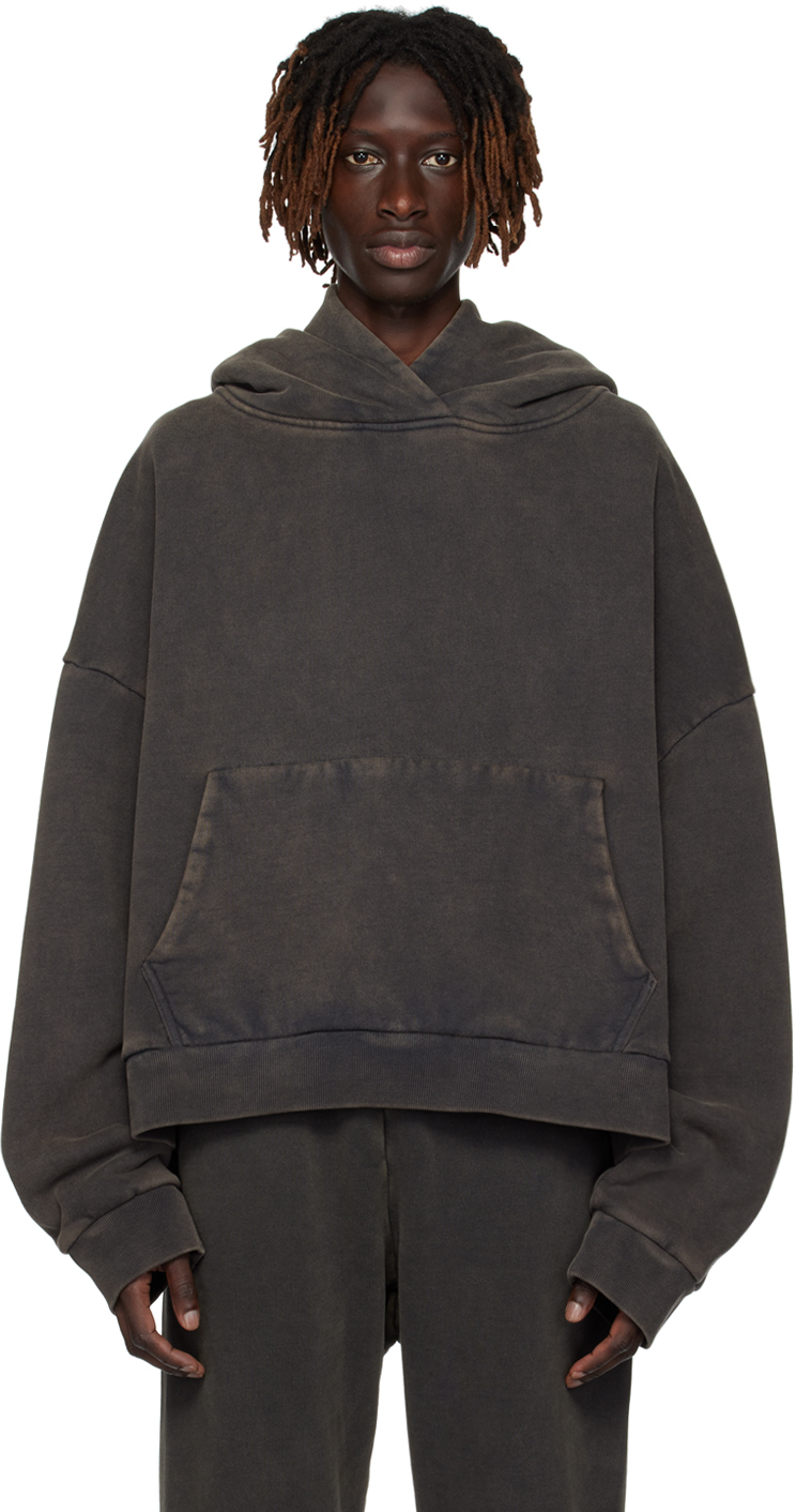 Entire Studios Heavy Hood Washed Cotton Hoodie In Black | ModeSens