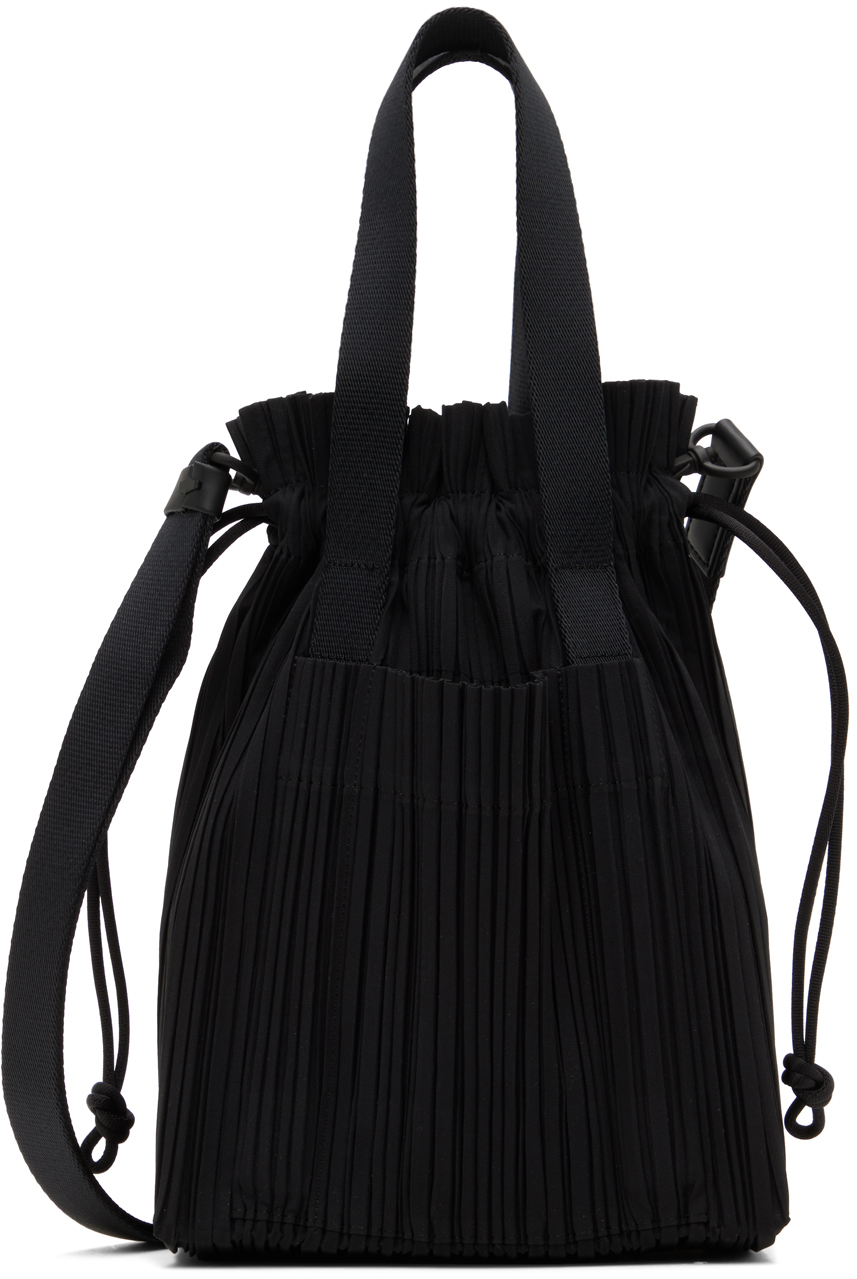 Pleats Please Issey Miyake Black Small Square Pleats Shoulder Bag for Women