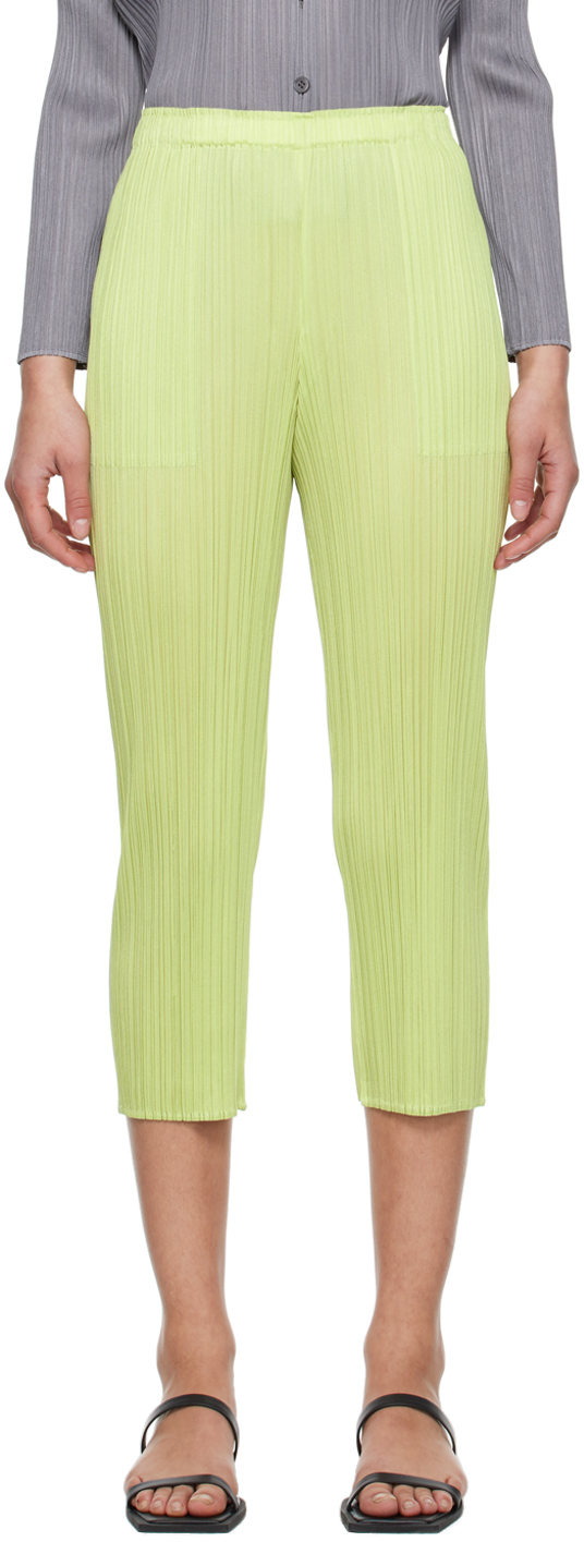 Pleats Please Issey Miyake: Green Monthly Colors April Trousers