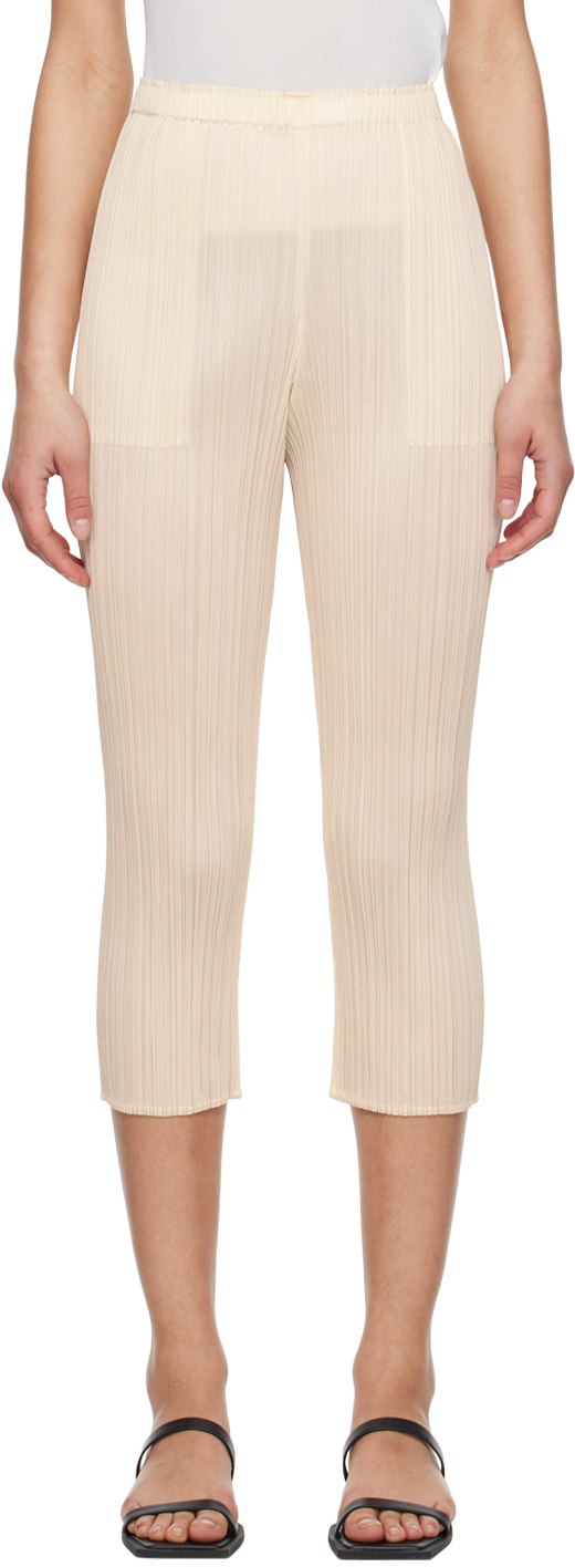 Issey Miyake Off-white Monthly Colors April Trousers In 05 Cream