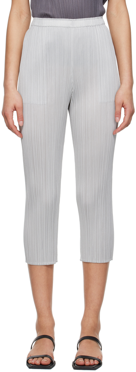 Pleats Please Issey Miyake Gray Monthly Colors April Trousers