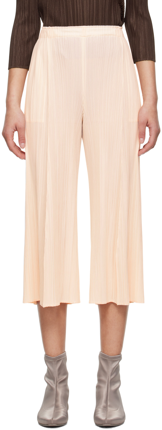 Pleats Please Issey Miyake: Pink Mellow Trousers | SSENSE