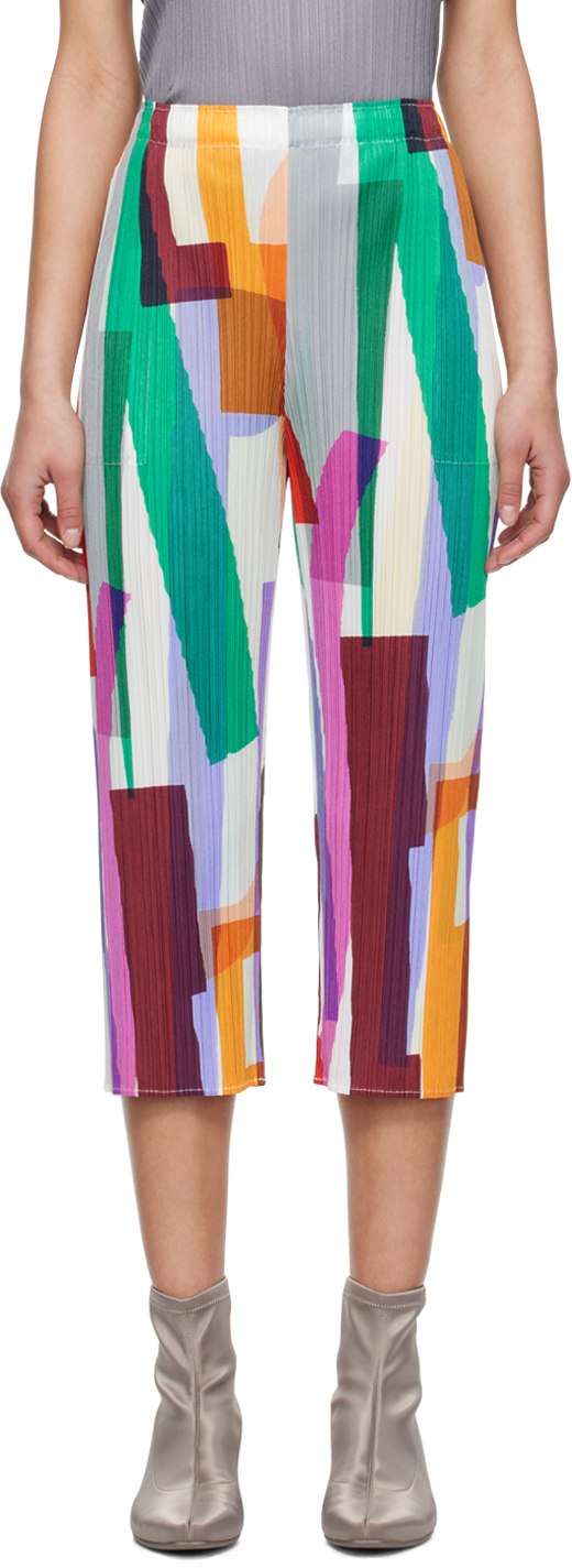 Pleats Please Issey Miyake: Multicolor Path Trousers | SSENSE Canada