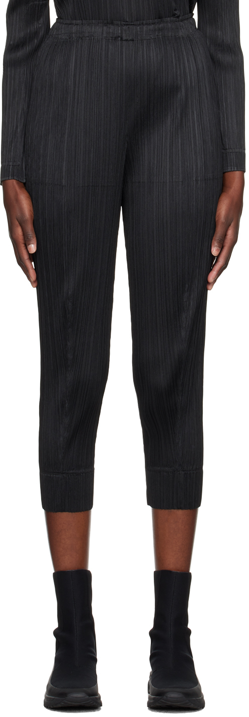 Shop Issey Miyake Black Monthly Colors September Trousers In 15 Black
