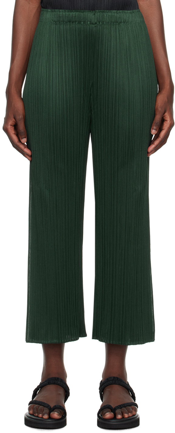 Pleats Please Issey Miyake: Green Monthly Colors July Trousers