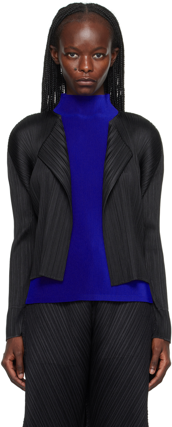 Pleats Please Issey Miyake: Black Monthly Colors July Cardigan