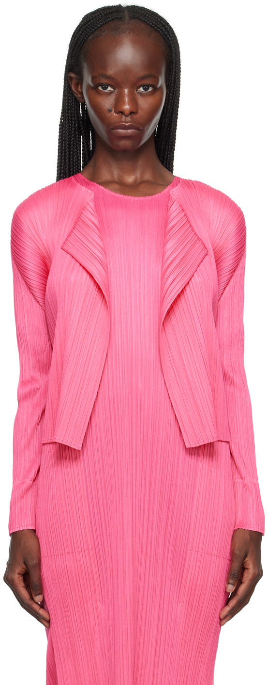 ISSEY MIYAKE PINK MONTHLY COLORS JULY CARDIGAN