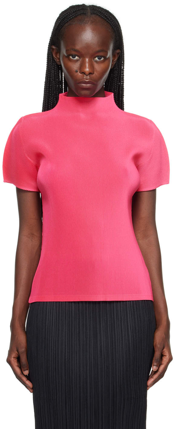 Pleats Please Issey Miyake Pink Mist July Turtleneck