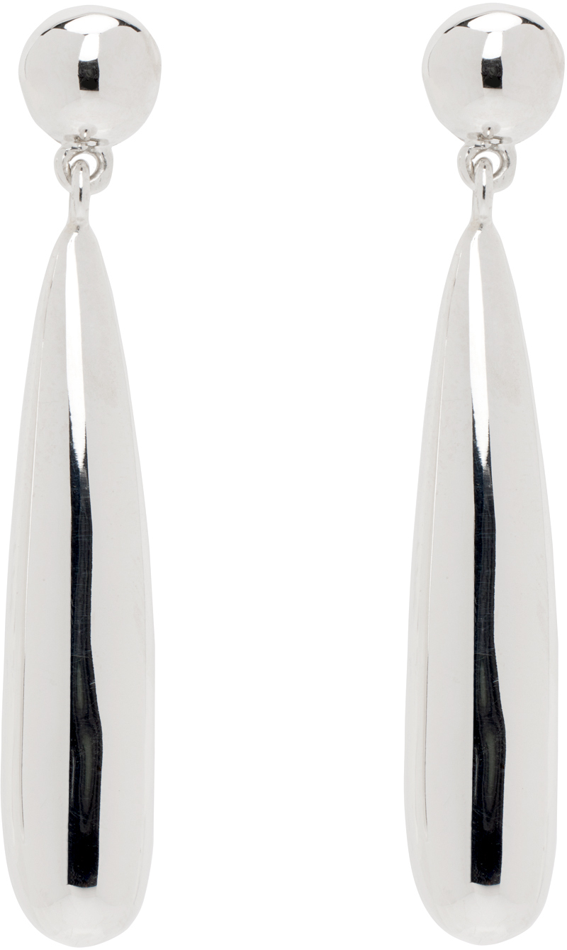 Silver Large Teardrop Earrings