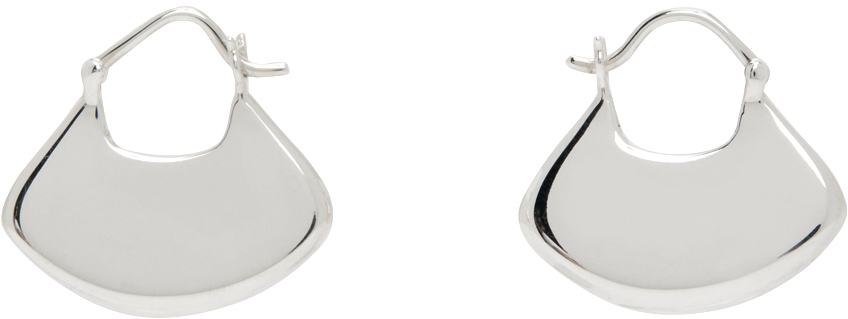 Sophie Buhai Silver Large Gingko Hoops In Sterling Silver | ModeSens