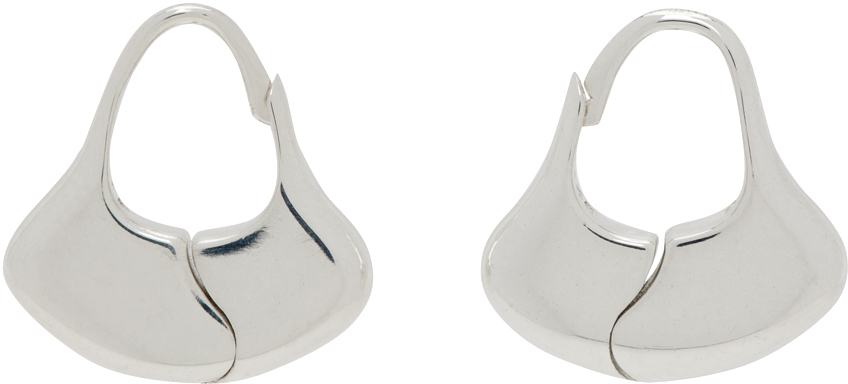 Sophie Buhai Silver Small Gingko Hoops In Sterling Silver