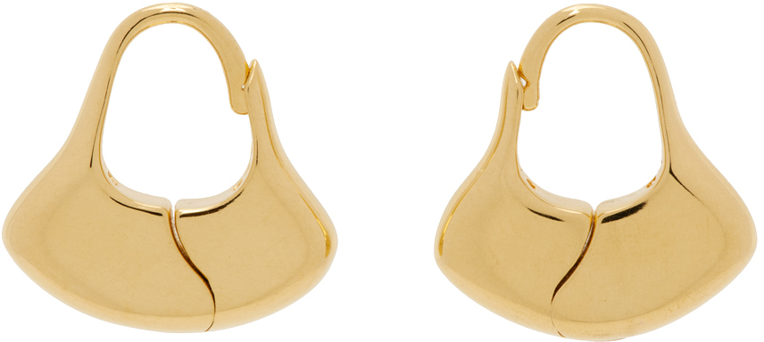 Sophie Buhai Gold Small Gingko Hoops In 18k Gold Vermeil