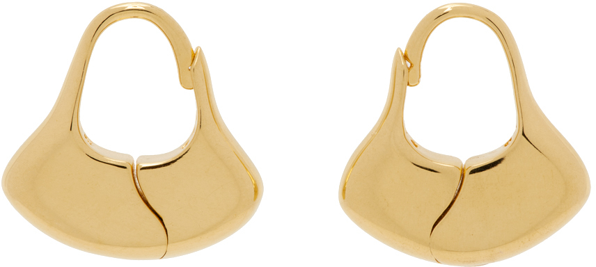 Gold Small Gingko Hoops