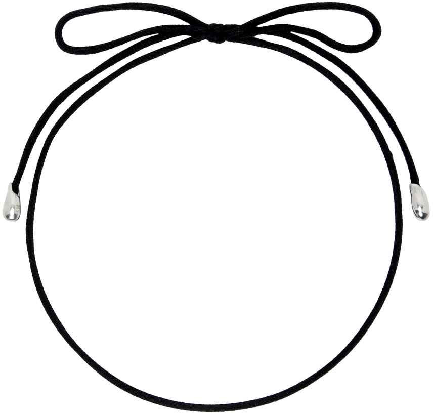 Black Elegant Shoelace Choker by Sophie Buhai on Sale