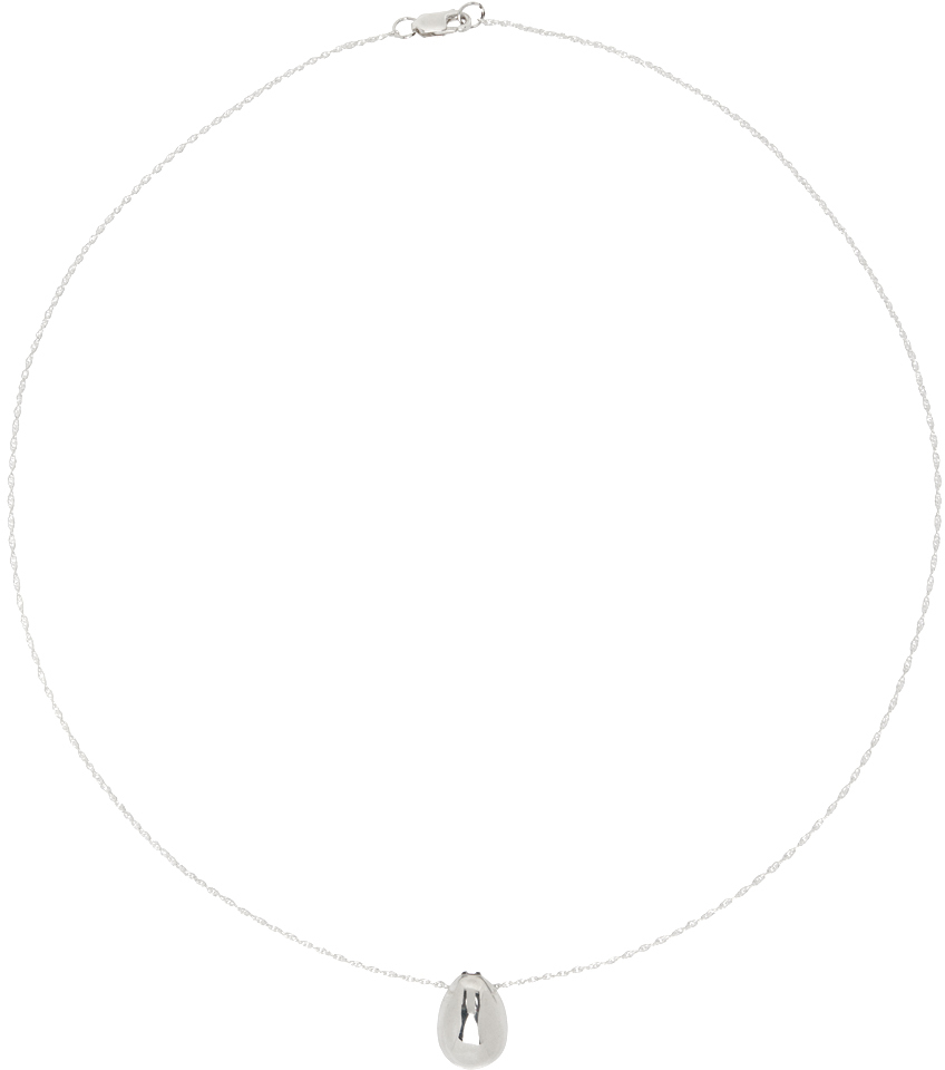Sophie Buhai Silver Tiny Egg Necklace In Metallic