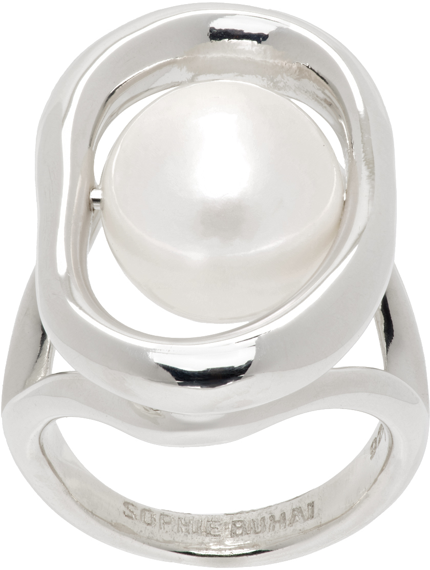 Sophie Buhai Silver Pearl Orb Ring In Sterling Silver