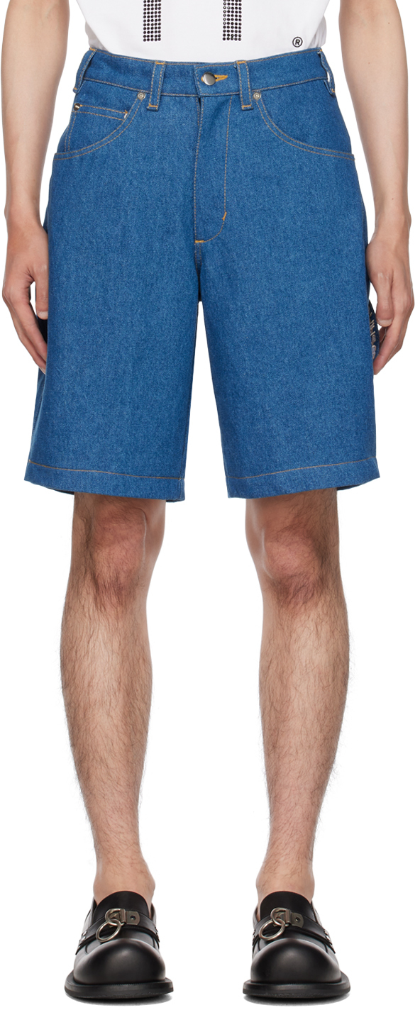 Theophilio Ssense Exclusive Blue Denim Shorts In Light Wash