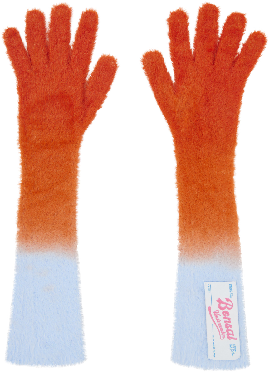 Bonsai Blue & Orange Gradient Gloves In Sunset Sunset