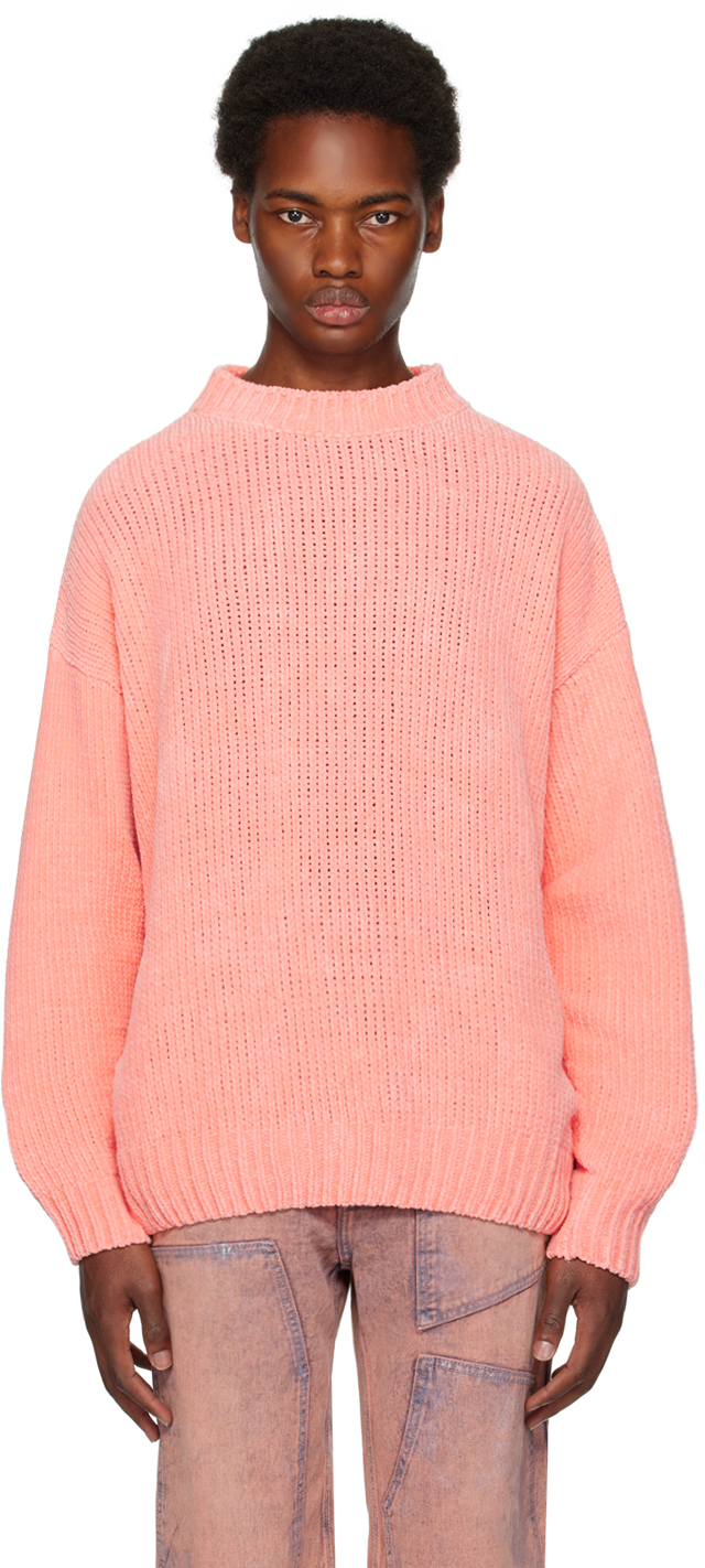 Bonsai Orange Crewneck Sweater In Peach Amber