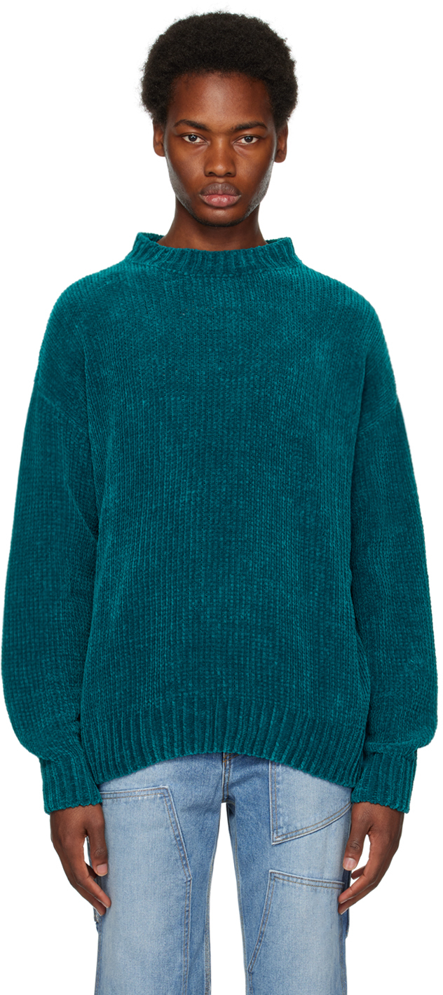 Shop Bonsai Blue Crewneck Sweater In Ocean Depths