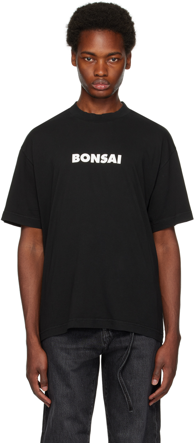 Shop Bonsai Black Printed T-shirt In Black Black