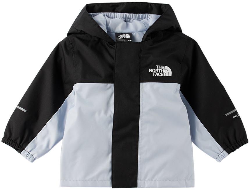 The North Face Baby Blue & Black Antora Rain Jacket In I0e Dusty Periwinkle