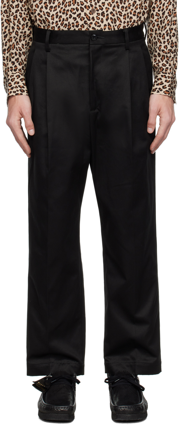 WACKO MARIA: Black Pleated Trousers | SSENSE Canada