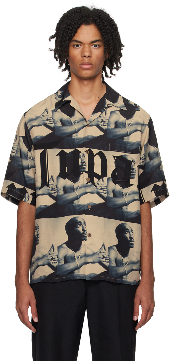 Beige 'Tupac' Shirt by WACKO MARIA on Sale