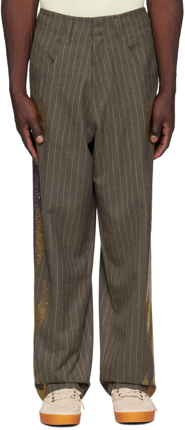 Brown Rhinestoned Trousers
