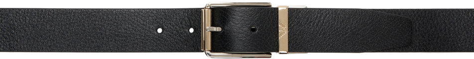 Emporio Armani Black Leather Belt In Nero - Black