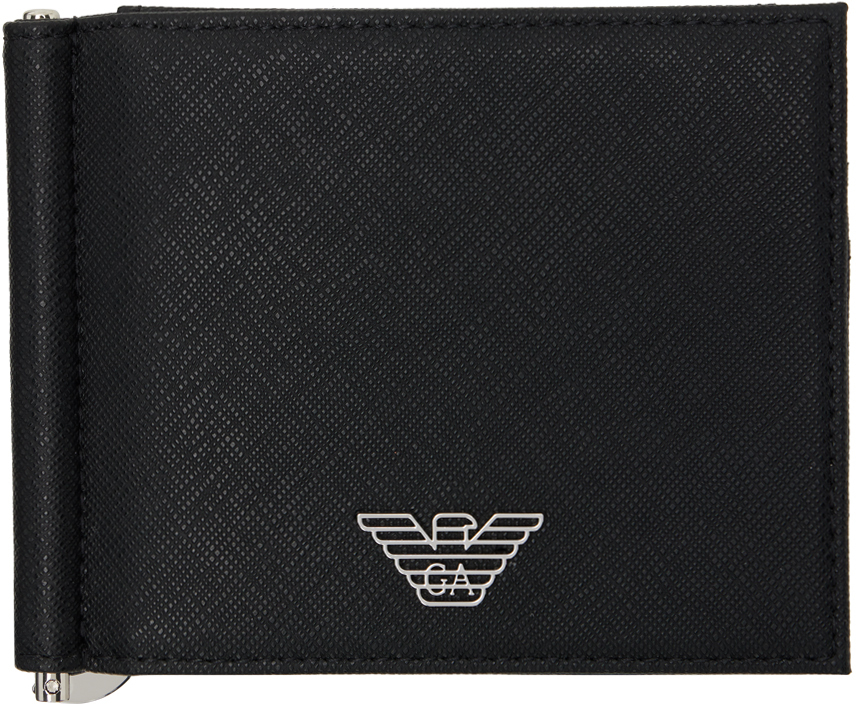 Emporio Armani Black Logo Plaque Wallet