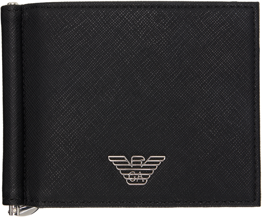 Emporio Armani Men's Eagle Logo Embossed Leather Wallet