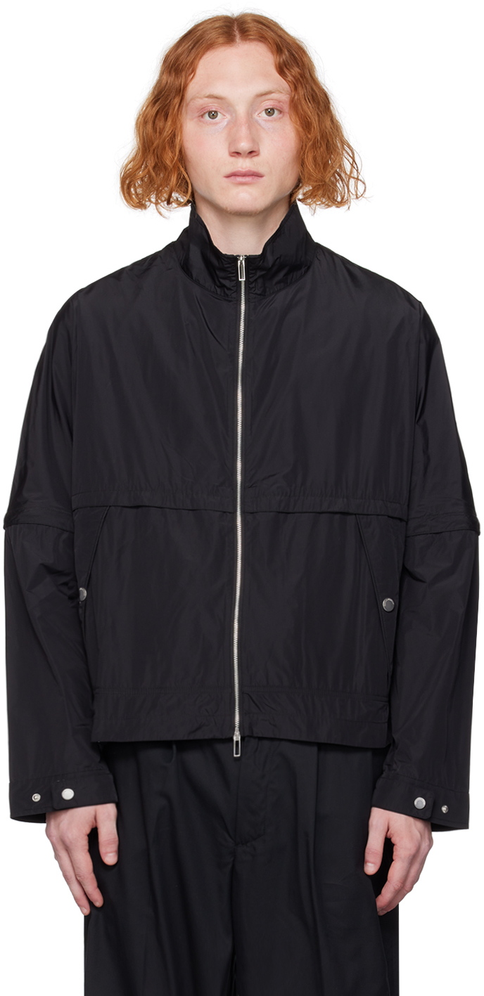 Emporio Armani: Black Bonded Jacket | SSENSE