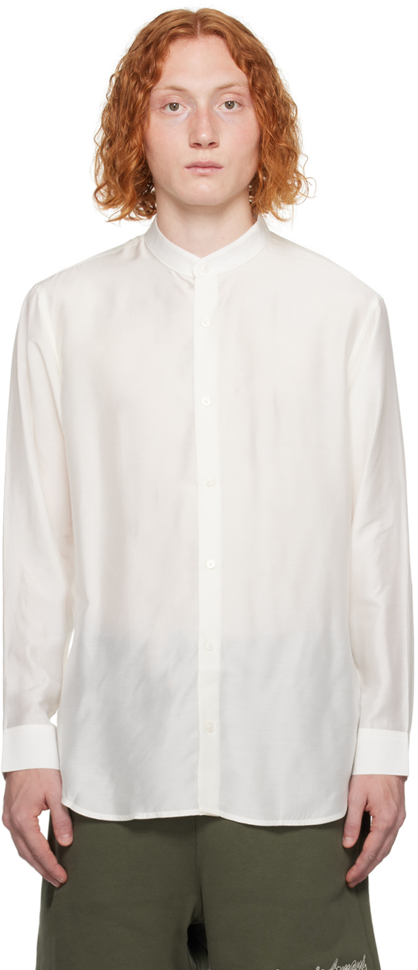 White Band Collar Shirt