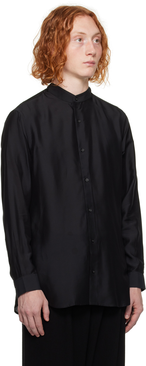 armani black dress shirt Emporio Armani Black Cotton Long Sleeves Men Formal Dress Men's Shirt main image 1