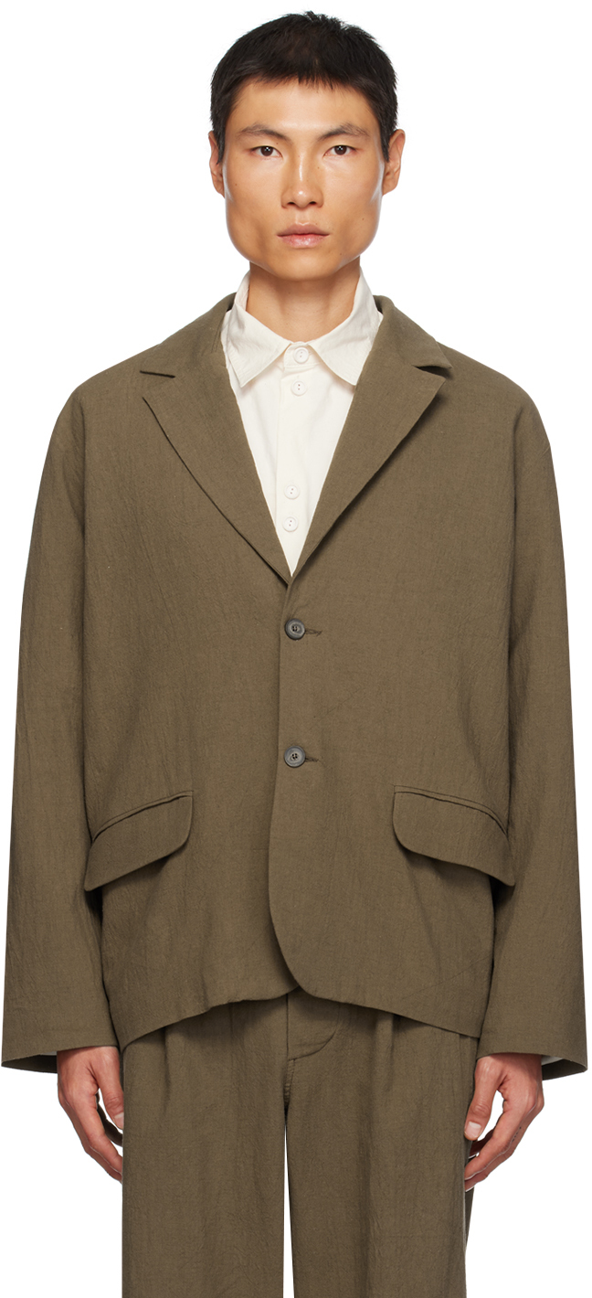 Brown Notched Lapel Blazer