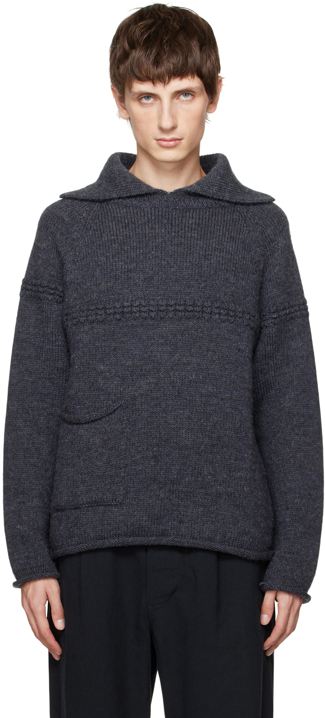 Xenia Telunts Grey Rolled Edges Jumper In Charcoal