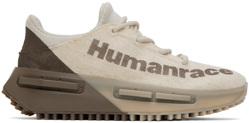 Adidas X Humanrace By Pharrell Williams Beige & Brown Nmd S1 Sneakers In Alumina/light Brown